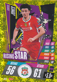 Curtis Jones Liverpool 2020/21 Topps Match Attax CL Rising Stars #RS05